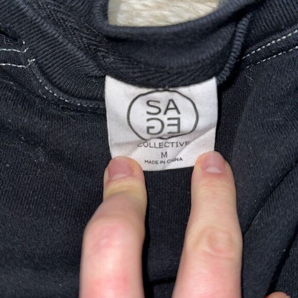 Sage collective black body fit crewneck sweatshirt | Sz M - Picture 3 of 5